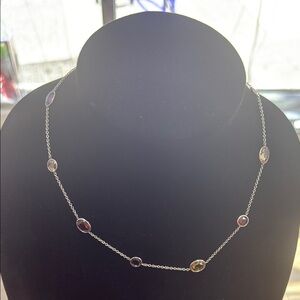 Elegant Multi-Color Gemstone Necklace 16”